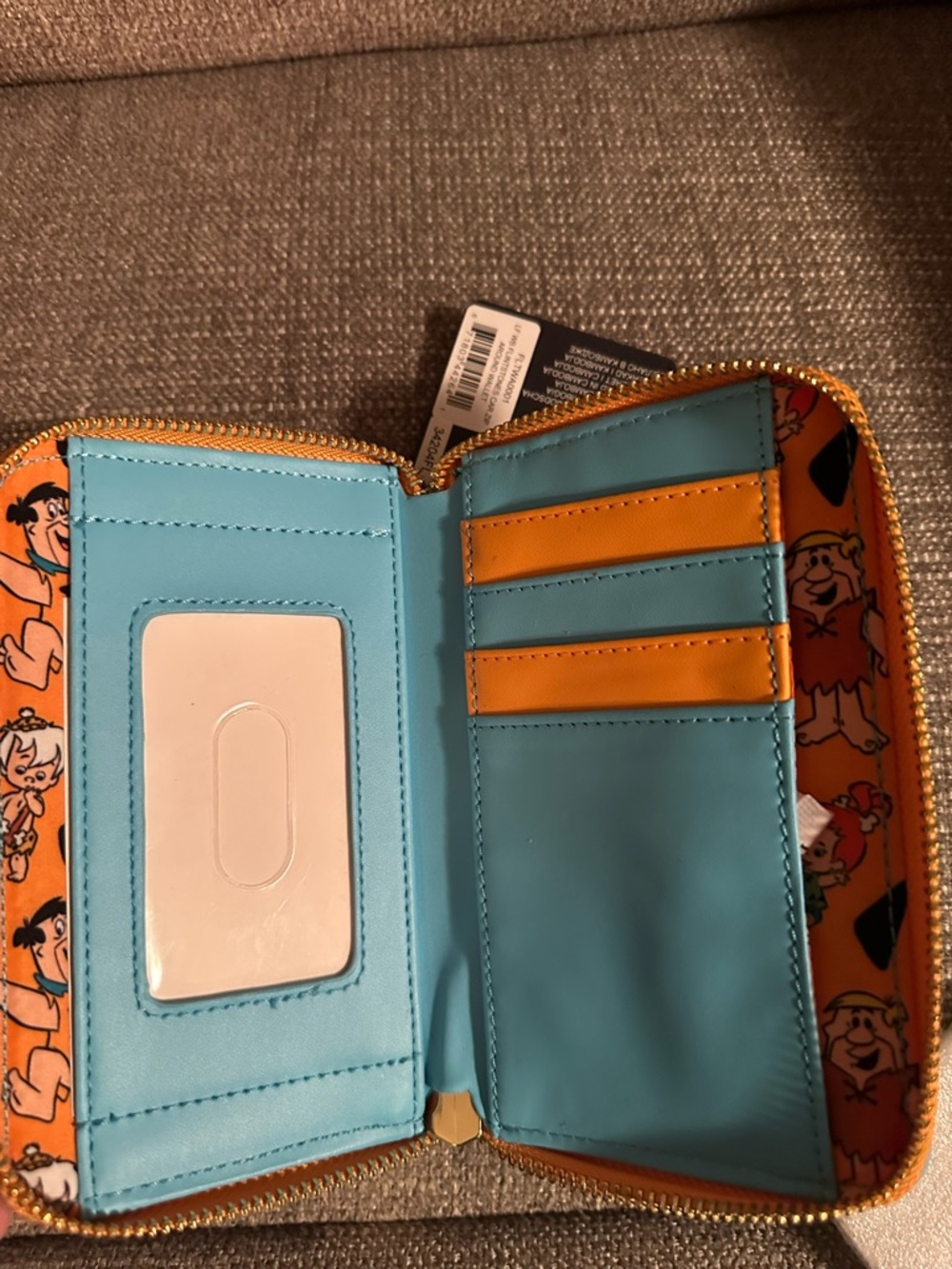 Loungefly The Flintstones Light Blue Multicolor Zip Wallet - Picture 5 of 5